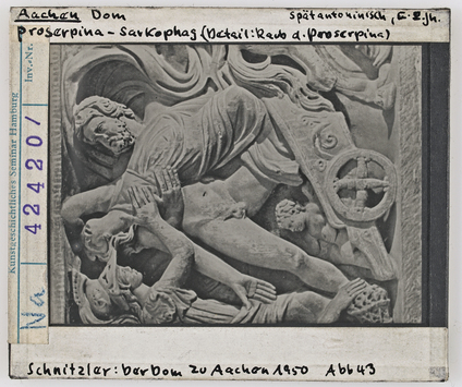 Vorschaubild Aachen: Dom, Proserpina-Sarkophag (Detail, Raub d. Proserpina) Diasammlung